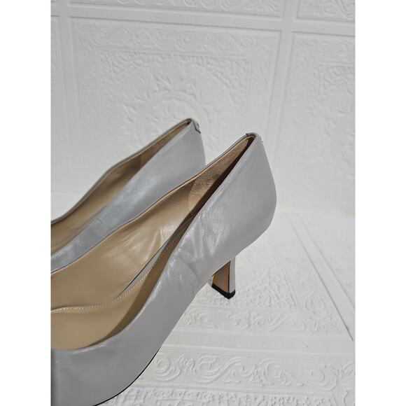 Sam Edelman Rika Leather Pump Heels Womens 10 Square Toe Grey - Picture 12 of 16